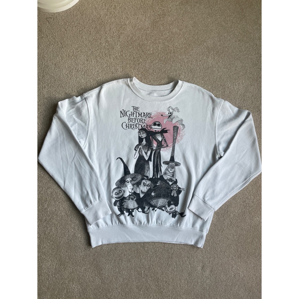 Disney Tim BurtonsThe Nightmare‎ Before Christmas White Sweatshirt size medium